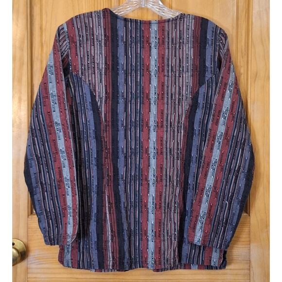 BFA Classics Shirt Womens Medium Vintage Bohemian Pullover Striped Coastal Beach - Picture 3 of 7